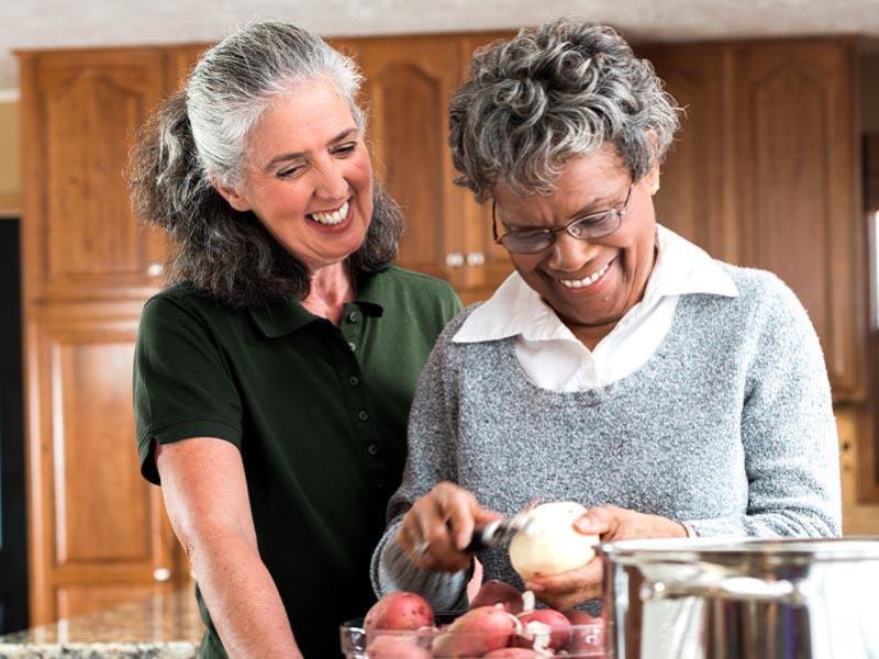 two women in the kitchen together