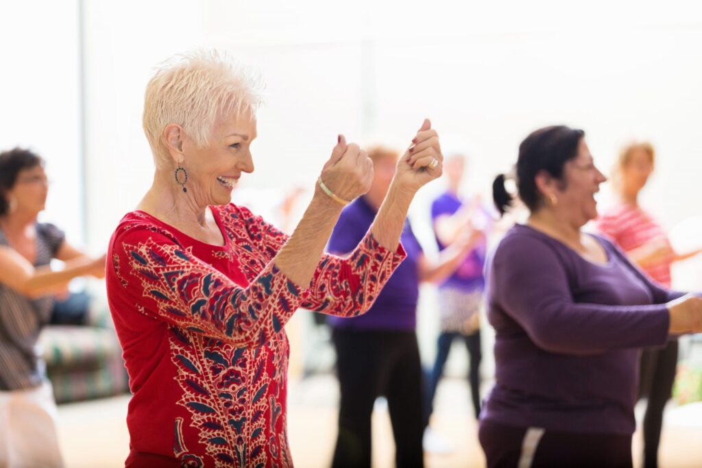 several women in a dance class