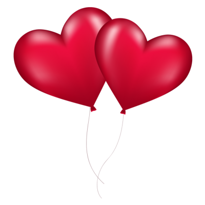 two heart shaped balloons